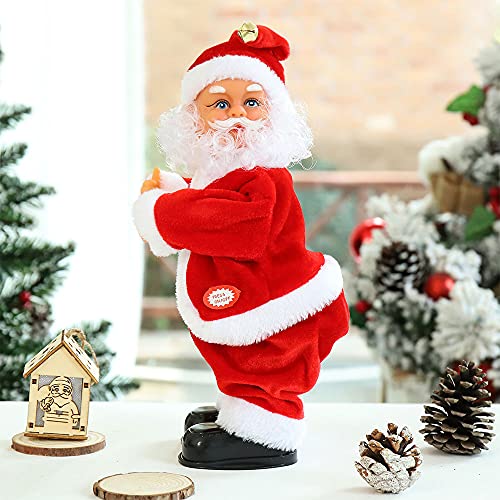 LLIU Juguete de Papá Noel con música, canto y baile Twerking Santa Felpa, figura musical en movimiento juguete de Navidad para padre, funciona con pilas, 30 cm, 5 estilos