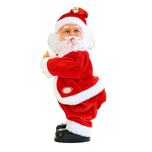 LLIU Juguete de Papá Noel con música, canto y baile Twerking Santa Felpa, figura musical en movimiento juguete de Navidad para padre, funciona con pilas, 30 cm, 5 estilos