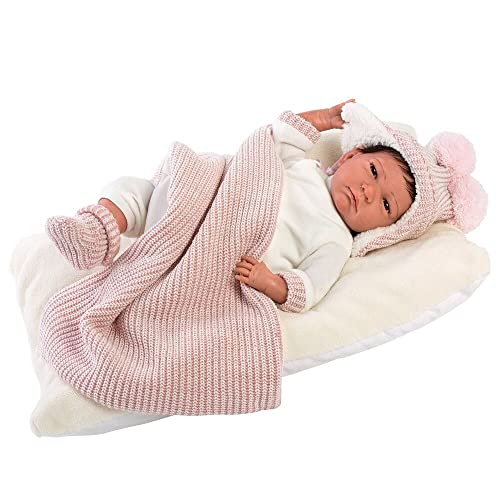 Llorens Llorens 18005 18005 - Muñeca Reborn con Pelo (42 cm), Color Beige