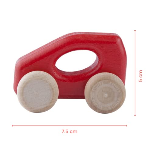 Lobito Juguetes Coche de Clase A de Madera | Montessori Juguetes para Bebés | Habilidades Motoras Sensoriales | Regalo para Niños 1 2 3 Años para Niño o Niña | Modelado en Coche Alemán (Rojo)