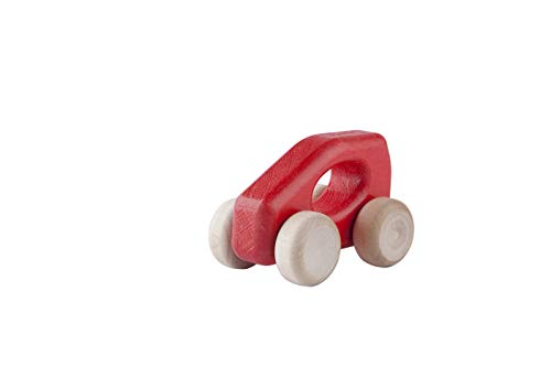 Lobito Juguetes Coche de Clase A de Madera | Montessori Juguetes para Bebés | Habilidades Motoras Sensoriales | Regalo para Niños 1 2 3 Años para Niño o Niña | Modelado en Coche Alemán (Rojo)