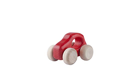 Lobito Juguetes F500 Coche de Madera | Montessori Juguetes para Bebés | Habilidades Motoras Sensoriales | Regalo para Niños 1 2 3 Años para Niño o Niña | Modelado en Leyenda Italiana (Rojo)