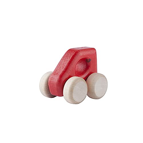 Lobito Juguetes Smart Coche de Madera | Montessori Juguetes para Bebés | Habilidades Sensoriales | Regalo para Niños 1 2 3 Años para Niño o Niña | Modelado en Coche Alemán (Rojo)