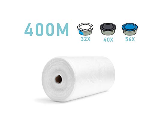 LOCKSMELL Nappy Bin Liner (400m) Compatible con los cartuchos Tommee Tippee Sangenic, Angelcare & Litter Locker II | Equivalente a 56 Angelcare, 32 Recargas Sangenicas - Tubo de Recambio no incluido