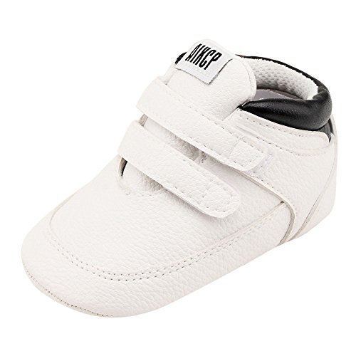 Logobeing Zapatos De Bebé Botines Zapatillas Deportivas para bebés recién Nacidos Primeros Pasos Zapato de Cuero Antideslizante Inferior Suave Infantil para niños pequeños (Edad: 0~6 Mes, Blanco)