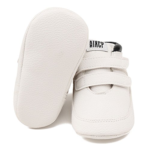 Logobeing Zapatos De Bebé Botines Zapatillas Deportivas para bebés recién Nacidos Primeros Pasos Zapato de Cuero Antideslizante Inferior Suave Infantil para niños pequeños (Edad: 0~6 Mes, Blanco)