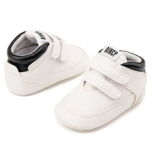 Logobeing Zapatos De Bebé Botines Zapatillas Deportivas para bebés recién Nacidos Primeros Pasos Zapato de Cuero Antideslizante Inferior Suave Infantil para niños pequeños (Edad: 0~6 Mes, Blanco)