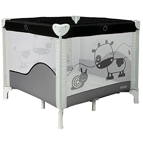 Looping - Parque infantil plegable 90 x 90 cm - Bolsa de transporte incluida (Parque Seul, Black Emotion)