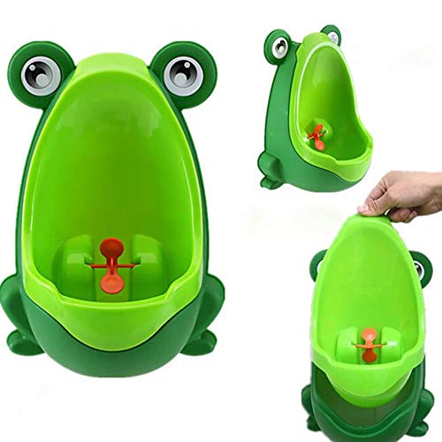 Lorcoo Orinales Infantiles Portátil Niños Frog Urinario con ventosas para Boy Pee (Verde)