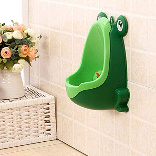 Lorcoo Orinales Infantiles Portátil Niños Frog Urinario con ventosas para Boy Pee (Verde)