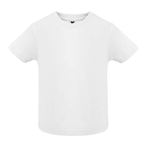 Lote 5 Camisetas de Colores Manga Corta para Bebés - Pack 5 Camisetas algodón 100%, cómodas, Suaves, cálidas y Tacto Agradable (Blanco, 24 Meses)