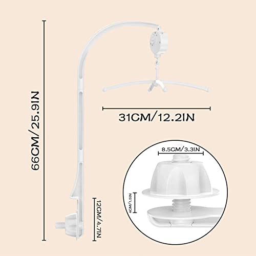 Lre Co.Soporte móvil para cuna de bebé de 26 pulgadas, brazo móvil para cuna con caja de música ligera, soporte móvil para cuna para bebés, niños y niñas