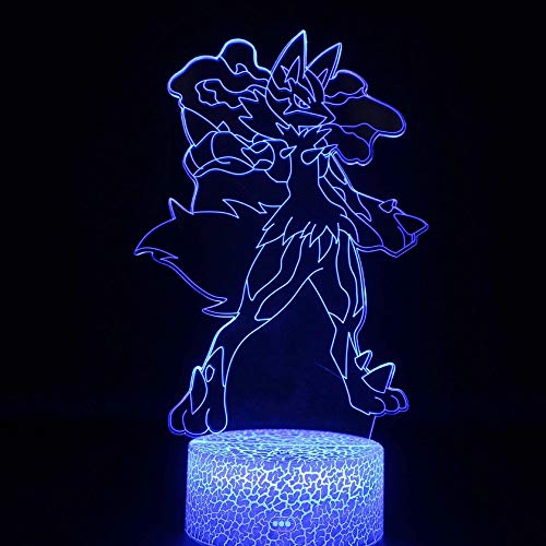 Luz de neón para mascotas luminosa 6D luz de noche acrílica multicolor USB, luz led, decoración del hogar, regalo, base de grieta