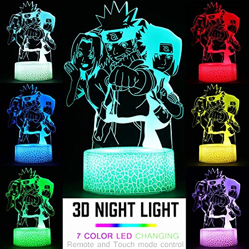 Luz de noche de ilusión de modelo 3d 16 colores con control remoto juguetes de anime y interruptor táctil regalos de cumpleaños para niños y niña