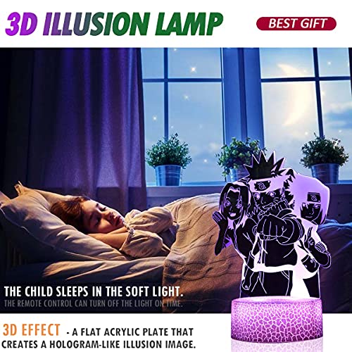 Luz de noche de ilusión de modelo 3d 16 colores con control remoto juguetes de anime y interruptor táctil regalos de cumpleaños para niños y niña