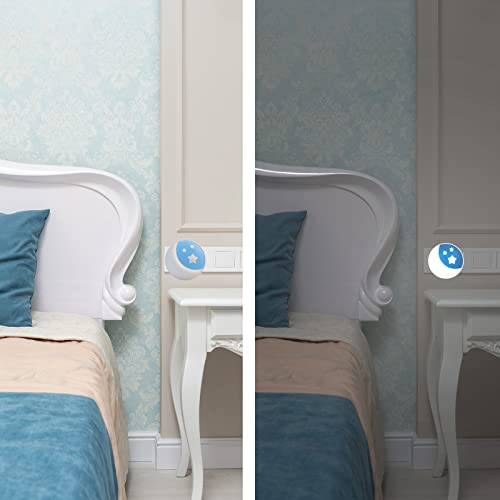 Luz Infantil Nocturna LED Enchufe Set de 2 Lámpara de Pared Noche, Luz Quitamiedos Estrella Automático para Habitación Bebé, Niños, Escalera, Pasillos, Baño