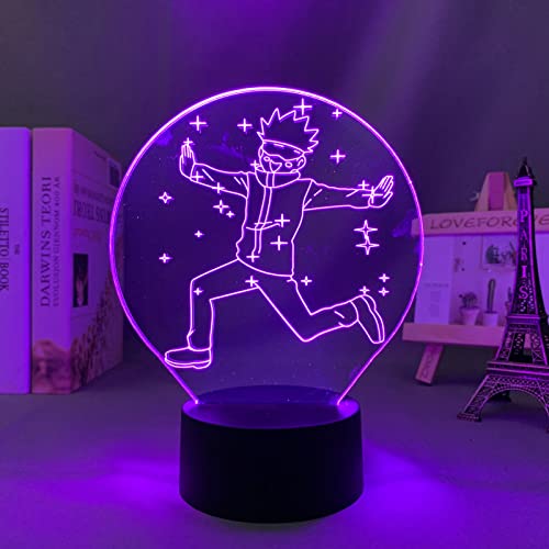 Luz nocturna 3D LED Gojo Satoru, luz nocturna 3D, Anime Jujutsu Kaisen, lámpara 3D para niños, dormitorio, decoración, Satoru, Gojo, Navidad, cumpleaños, regalo, manga, lámpara de mesa