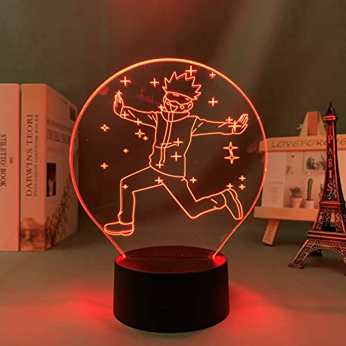 Luz nocturna 3D LED Gojo Satoru, luz nocturna 3D, Anime Jujutsu Kaisen, lámpara 3D para niños, dormitorio, decoración, Satoru, Gojo, Navidad, cumpleaños, regalo, manga, lámpara de mesa