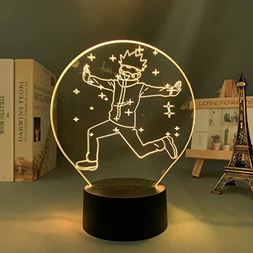 Luz nocturna 3D LED Gojo Satoru, luz nocturna 3D, Anime Jujutsu Kaisen, lámpara 3D para niños, dormitorio, decoración, Satoru, Gojo, Navidad, cumpleaños, regalo, manga, lámpara de mesa