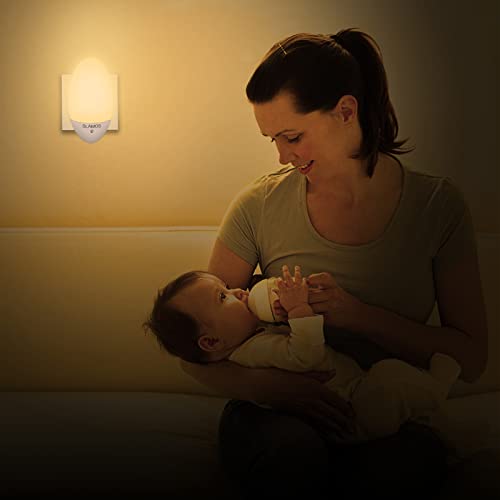 Luz Nocturna Infantil, SLAMOS Luz Nocturna LED Automático Plug-and-Play con Sensor de Luz, Luz Calida LED Noche para Habitación Bebé, Pasillos, Dormitorio, Sala etc.