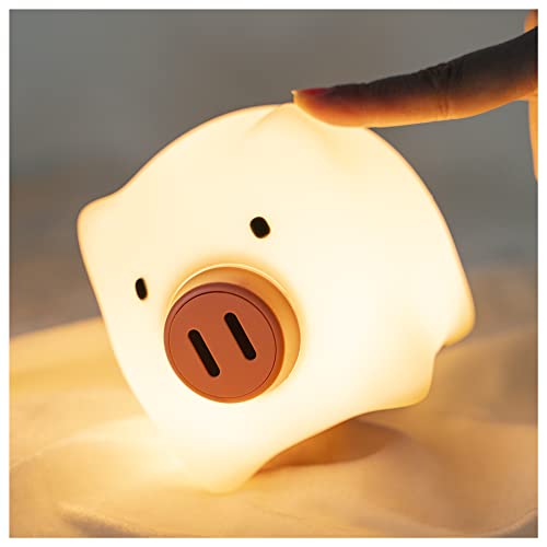 Luz Nocturna Infantil, UNEEDE Lampara Bebe de Silicona Kawaii, Regulables USB Lampara Bebe para la Habitación del Bebé