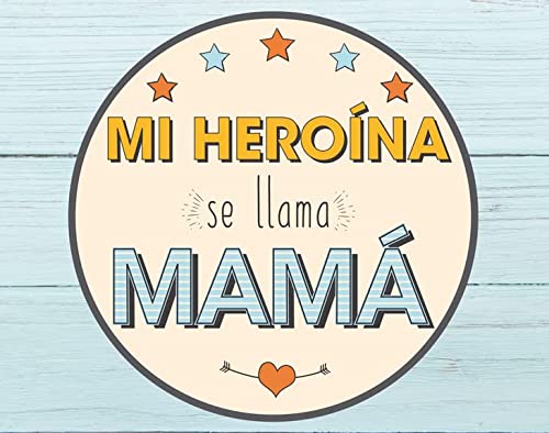 Made in Gift Pack con Pegatina "Mi Heroína se Llama Mamá" y Talonario de Vales para Madres con Diez Cheques Canjeables Perfecto como Regalo Original para el Día de la Madre