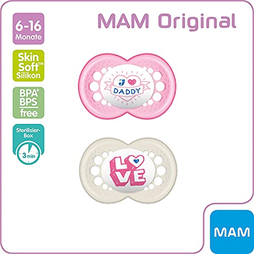 MAM Babyartikel 67637600 I love Daddy - Silicona para bebés (6-16 meses) rosa Rosa.