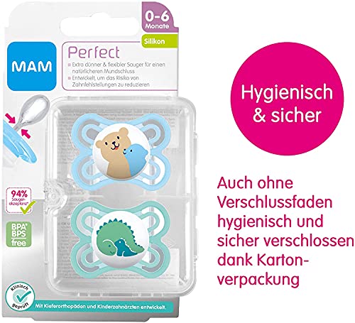 MAM Chupete original Night en paquete doble, a partir de 0 – 6 meses, oso y luna.-Instrucciones en lengua extranjera