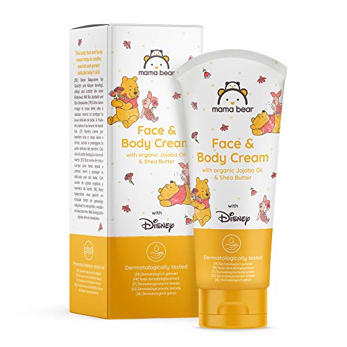 Mama Bear - Disney - Crema para la cara y el cuerpo con aceite de jojoba y manteca de karité orgánicos - 4 unidades x 100ml