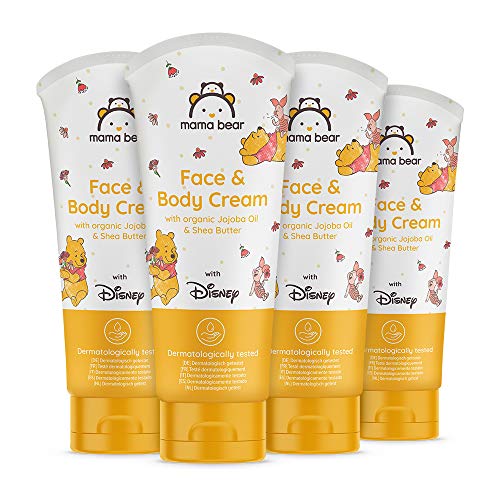 Mama Bear - Disney - Crema para la cara y el cuerpo con aceite de jojoba y manteca de karité orgánicos - 4 unidades x 100ml