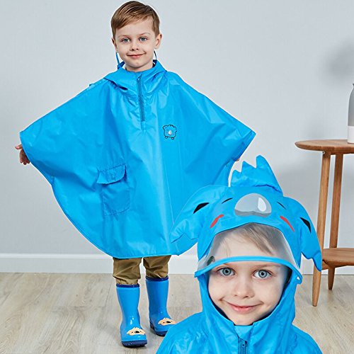 mama stadt Poncho Lluvia Bebe Capa Impermeable Niño Niña Poncho Chubasquero Infantil Unisex Chaqueta Agua Lluvia Ropa Impermeable con Capucha Animal, Koala Azul/ M(2-4 años)