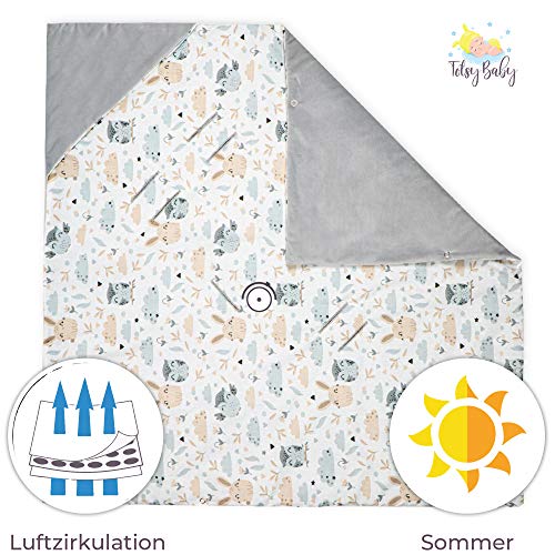 Manta para bebé de - 90 cm x 90 cm Terciopelo - Universal Primavera Verano bebé Manta Gris