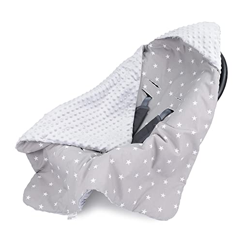 Manta para bebé Otoño/Invierno - 90 cm x 90 cm - Universal, por Ejemplo, para Buggy Asiento de Coche Certificado Öko-Tex Gris