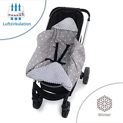 Manta para bebé Otoño/Invierno - 90 cm x 90 cm - Universal, por Ejemplo, para Buggy Asiento de Coche Certificado Öko-Tex Gris