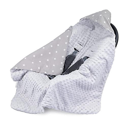 Manta para bebé Otoño/Invierno - 90 cm x 90 cm - Universal, por Ejemplo, para Buggy Asiento de Coche Certificado Öko-Tex Gris