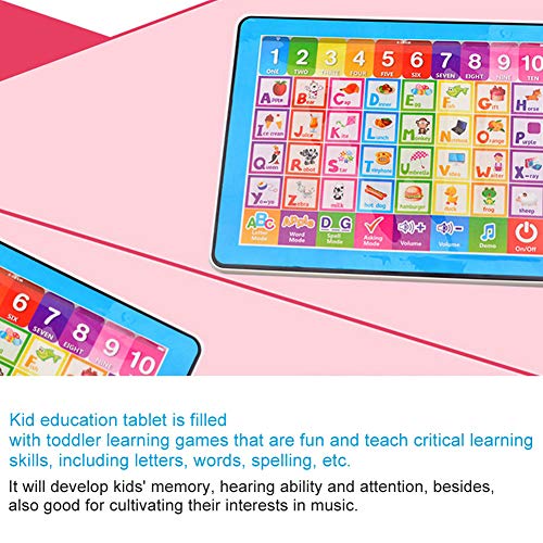 Máquina de Aprendizaje de Pantalla táctil para bebés, niños Palabras de inglés Educativo temprano Ortografía Música Aprendizaje Juguete Tablet Pad Regalo (sin batería)