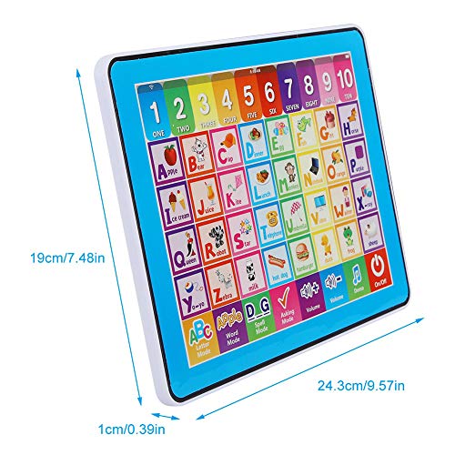 Máquina de Aprendizaje de Pantalla táctil para bebés, niños Palabras de inglés Educativo temprano Ortografía Música Aprendizaje Juguete Tablet Pad Regalo (sin batería)