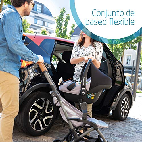 Maxi-Cosi Laika 2 Cochecito bebé plegable con una sola mano, ligero y compacto, hamaca alta y reclinable con posición para dormir, burbuja de lluvia includida, essential black