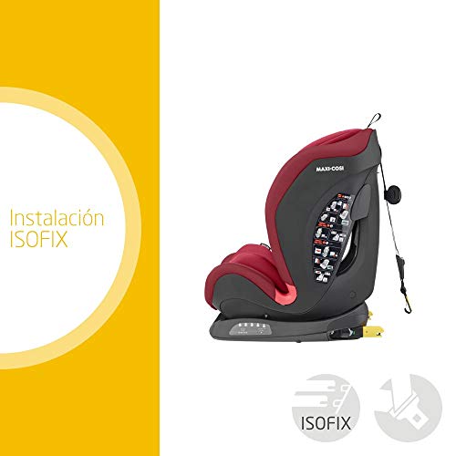 Maxi-Cosi Titan Silla Coche Bebé Grupo 1/2/3 ISOFIX, 9 - 36 kg, Silla Auto Bebé Reclinable, Crece con el Niño desde 9 Meses hasta 12 Años, Color Basic Red (rojo)