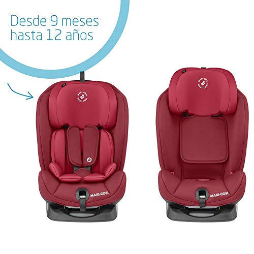 Maxi-Cosi Titan Silla Coche Bebé Grupo 1/2/3 ISOFIX, 9 - 36 kg, Silla Auto Bebé Reclinable, Crece con el Niño desde 9 Meses hasta 12 Años, Color Basic Red (rojo)