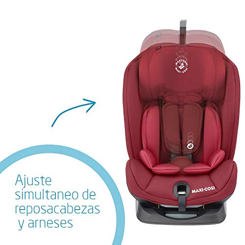 Maxi-Cosi Titan Silla Coche Bebé Grupo 1/2/3 ISOFIX, 9 - 36 kg, Silla Auto Bebé Reclinable, Crece con el Niño desde 9 Meses hasta 12 Años, Color Basic Red (rojo)