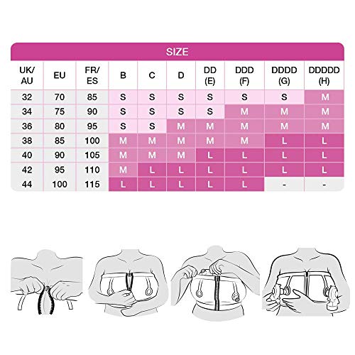 Medela 101033352 - Top sujetador Medela para extración de leche manos libres, talla L