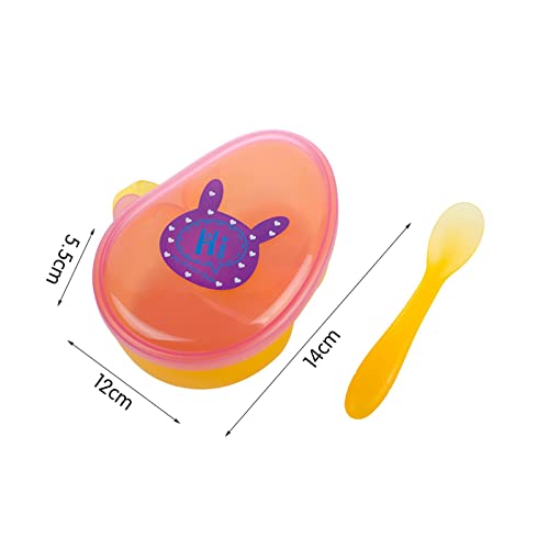 mementoy Cuencos y Cuchara para bebés, Cuenco para niños pequeños, Juego de Cuencos portátiles para Suplementos alimenticios, Cuenco compartimentado con Cuchara, vajilla de alimentación con asa