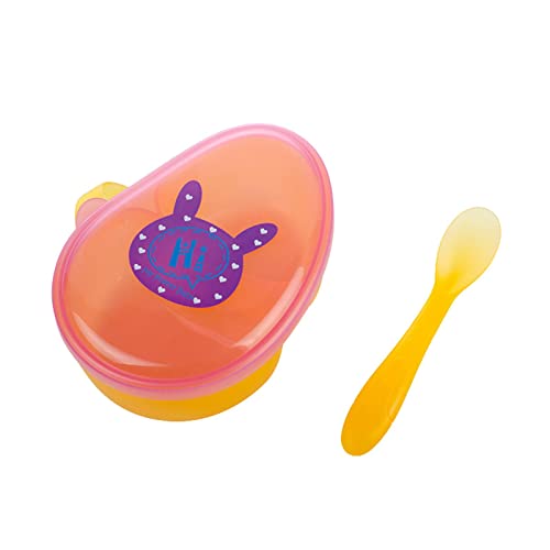 mementoy Cuencos y Cuchara para bebés, Cuenco para niños pequeños, Juego de Cuencos portátiles para Suplementos alimenticios, Cuenco compartimentado con Cuchara, vajilla de alimentación con asa