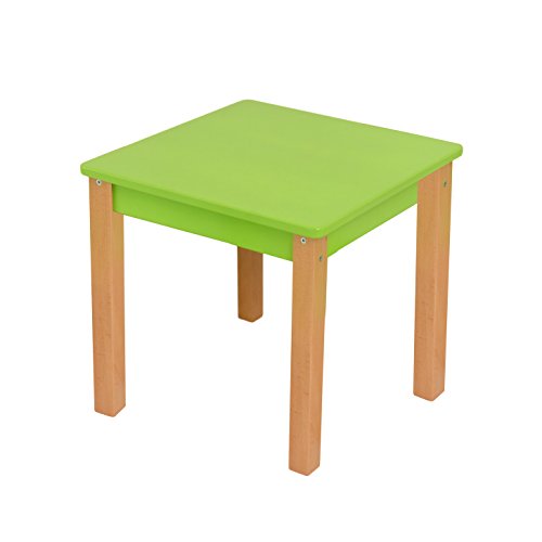 Mesa infantil con 2 sillas – Set de 3 piezas: Grupo De Asiento Para Niños – Verde/natural – mesa + 2 sillas/Niños Muebles para niño y niña Lätt