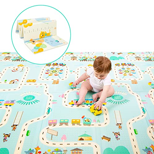 Milliard Alfombra de Jeugos para Bebés de Espuma- Plegable, Portáti, Impermeable, Reversible, de Doble Cara, y No Tóxico para Niños Pequeños y Bebés (Grande 195 x 177 x 1.5 cm)