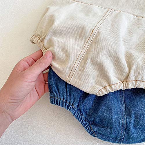 Milumilu Mono de trabajo para recién nacido unisex de 0 a 24 meses, de tela vaquera, moderno, informal, para primavera turquesa 12-18 meses