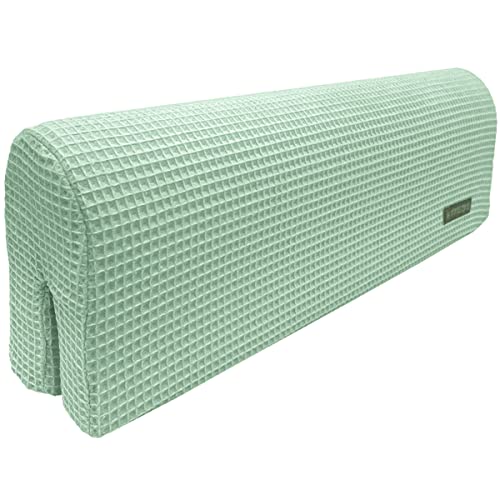 MIMUSELINA BUMPER protector barrera para cuna, mini cama, litera o cama. Cojín gomaespuma adaptable para barreras protectoras de golpes para bebés. Paragolpes bebé (Wafle Mint)