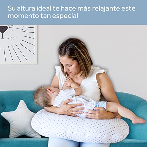 Mini SOFT HUGS Cojin De Lactancia con 2 Fundas Hecho en España, Almohada Embarazada para Dormir Suave de Algodón 100%, en Forma de U para Bebé, Regalos Originales para Bebe Recién Nacido, con Cariño