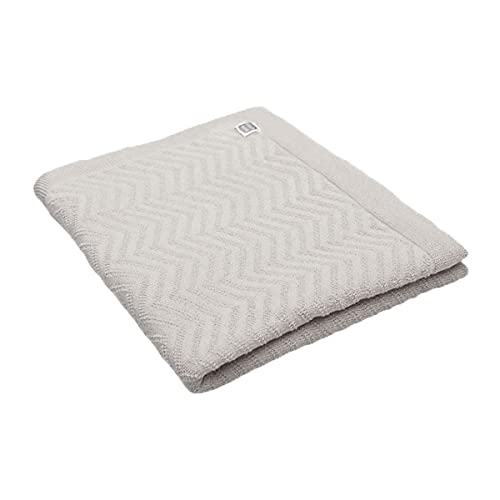 Minutus Manta Bebé de Punto Fino Tricot, Modelo Delta, 100% Algodón, 80x90 Cm, Mantita Bebé zig-zag (Gris)